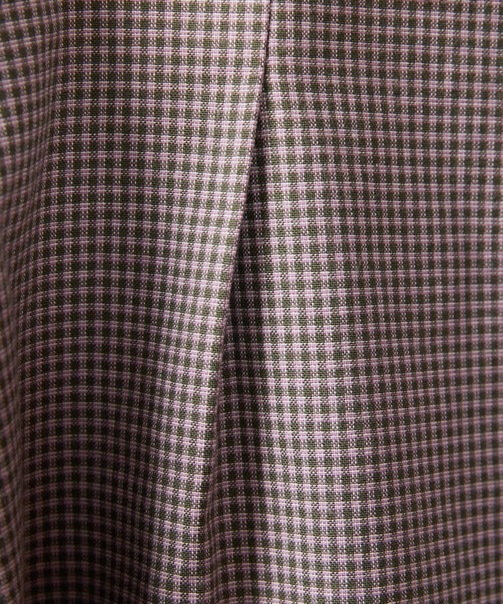 GJBCD33200 Jocomomola(ホコモモラ) 【2WAY】Flor pequena チェックフラワー刺繍ブラウス パープル