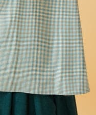 GJBCD33200 Jocomomola(ホコモモラ) 【早割10%OFF】2WAYチェックフラワー刺繍ブラウス グリーン