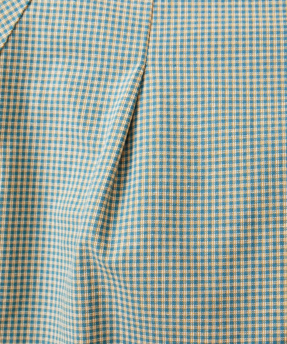 GJBCD33200 Jocomomola(ホコモモラ) 【早割10%OFF】2WAYチェックフラワー刺繍ブラウス グリーン