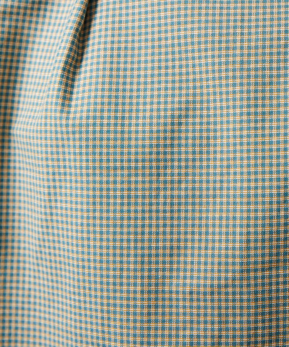 GJBCD33200 Jocomomola(ホコモモラ) 【2WAY】Flor pequena チェックフラワー刺繍ブラウス グリーン