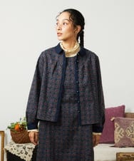 GJBCD50250 Jocomomola(ホコモモラ) Escudos 幾何調総刺繍ブラウス ネイビー