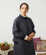 GJBCD50250 Jocomomola(ホコモモラ) Escudos 幾何調総刺繍ブラウス ネイビー