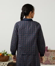 GJBCD50250 Jocomomola(ホコモモラ) Escudos 幾何調総刺繍ブラウス ネイビー