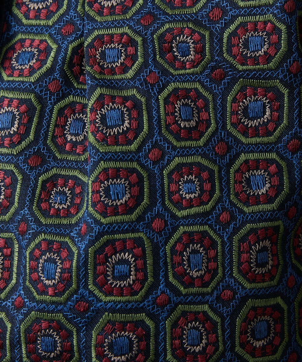 GJBCD50250 Jocomomola(ホコモモラ) Escudos 幾何調総刺繍ブラウス ネイビー