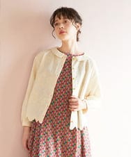 GJBDB40230 Jocomomola(ホコモモラ) スカラップフラワー総刺繍ブラウス アイボリー