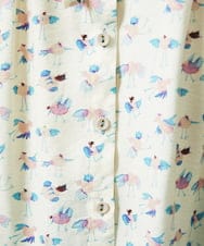 GJBDD01220 Jocomomola(ホコモモラ) Palminos ビックカラー鳥プリントロングブラウス アイボリー