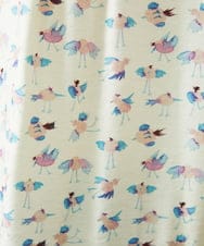 GJBDD01220 Jocomomola(ホコモモラ) Palminos ビックカラー鳥プリントロングブラウス アイボリー