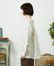 GJBDD01220 Jocomomola(ホコモモラ) Palminos ビックカラー鳥プリントロングブラウス アイボリー