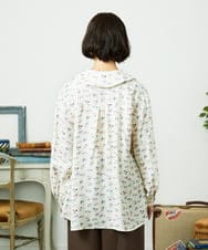 GJBDD01220 Jocomomola(ホコモモラ) Palminos ビックカラー鳥プリントロングブラウス アイボリー