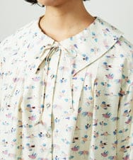 GJBDD01220 Jocomomola(ホコモモラ) Palminos ビックカラー鳥プリントロングブラウス アイボリー