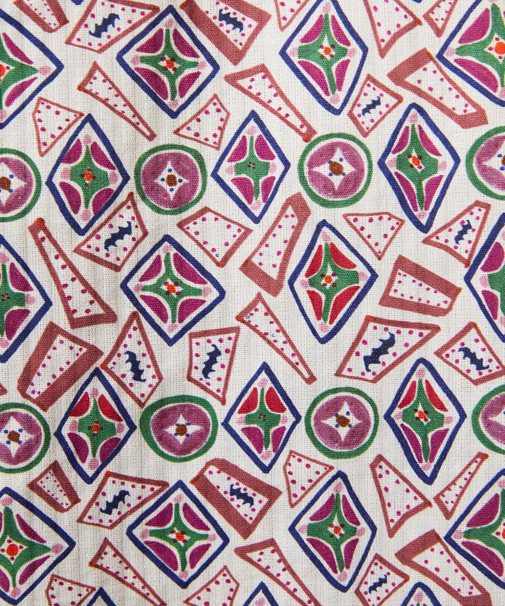 GJBDD32200 Jocomomola(ホコモモラ) Hidalgo 幾何調プリントブラウス アイボリー