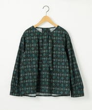 GJBDD32200 Jocomomola(ホコモモラ) Hidalgo 幾何調プリントブラウス ブラック