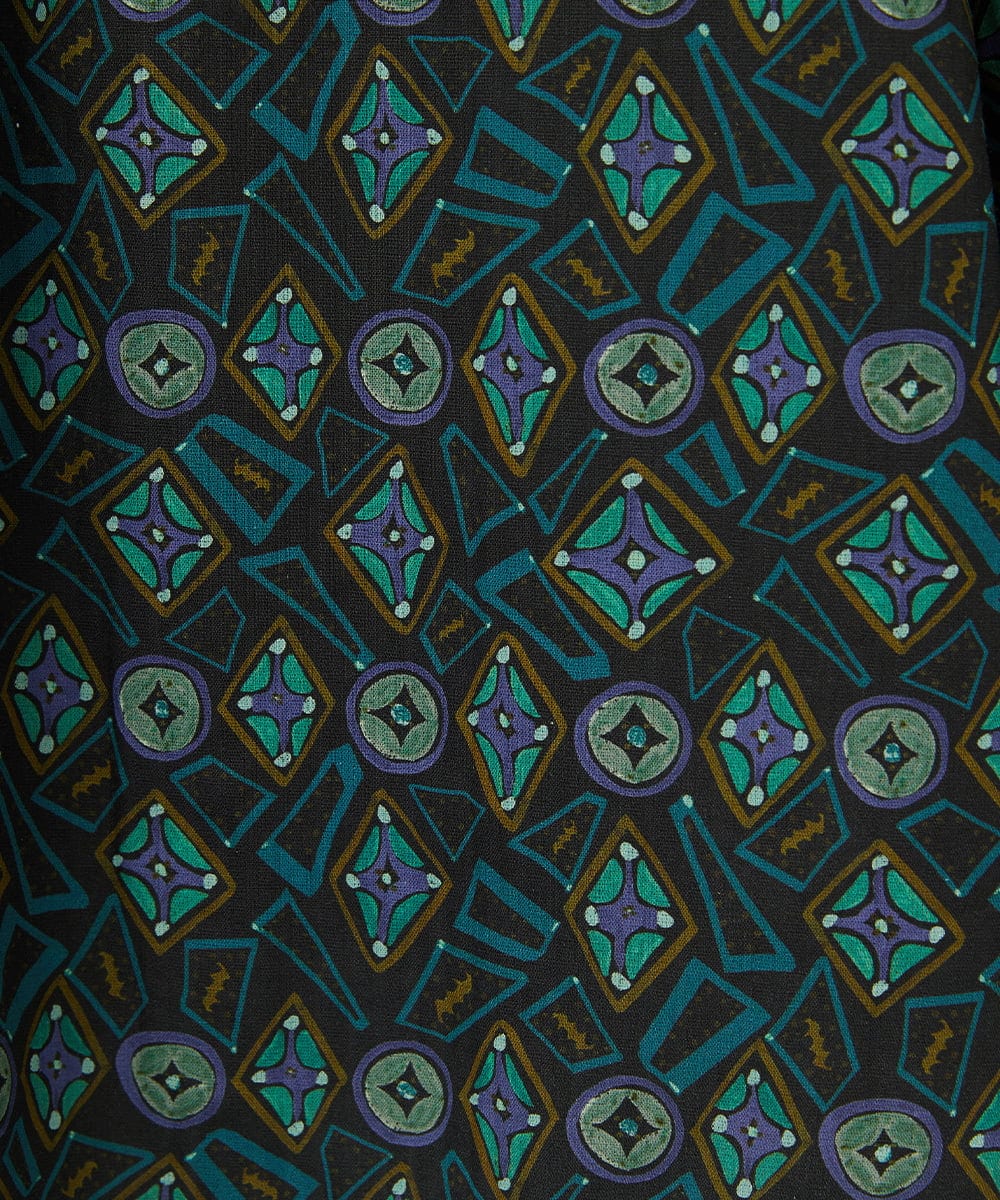 GJBDD32200 Jocomomola(ホコモモラ) Hidalgo 幾何調プリントブラウス ブラック