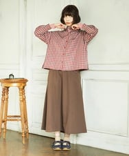 GJBDD33180 Jocomomola(ホコモモラ) 【2WAY】 Sillin ギンガムチェック オーバーブラウス レッド