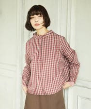 GJBDD33180 Jocomomola(ホコモモラ) 【2WAY】 Sillin ギンガムチェック オーバーブラウス レッド