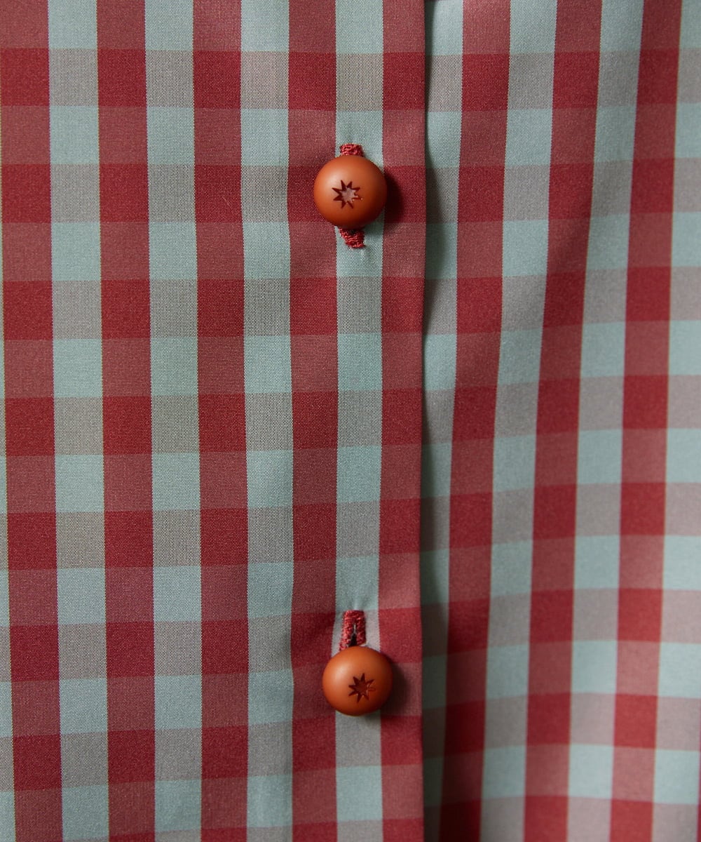 GJBDD33180 Jocomomola(ホコモモラ) 【2WAY】 Sillin ギンガムチェック オーバーブラウス レッド