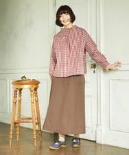 GJBDD33180 Jocomomola(ホコモモラ) 【2WAY】 Sillin ギンガムチェック オーバーブラウス レッド