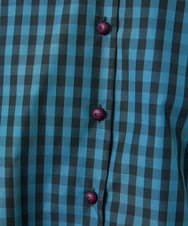 GJBDD33180 Jocomomola(ホコモモラ) 【2WAY】 Sillin ギンガムチェック オーバーブラウス ブルー