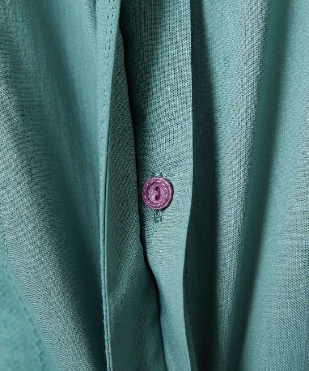 GJBDD34190 Jocomomola(ホコモモラ) Tejido ドッキングスタンドカラーブラウス グリーン