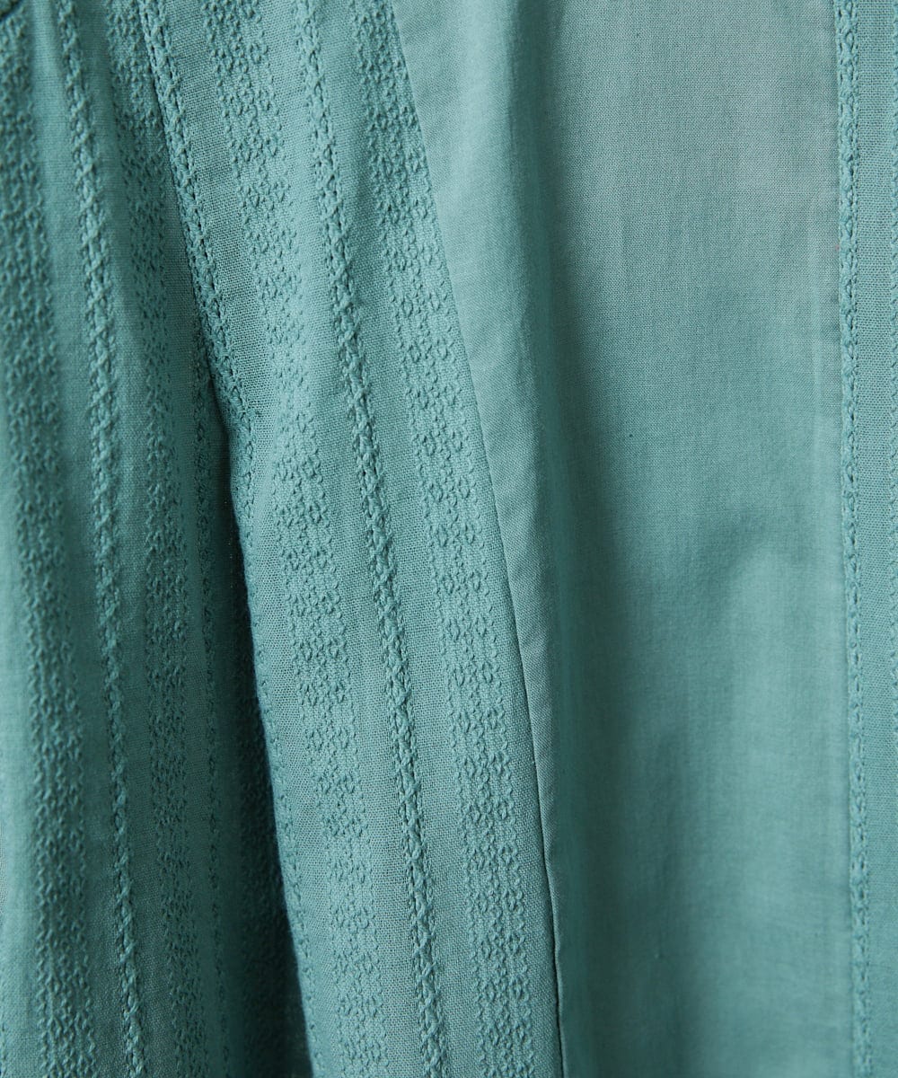 GJBDD34190 Jocomomola(ホコモモラ) Tejido ドッキングスタンドカラーブラウス グリーン