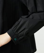 GJBDD34190 Jocomomola(ホコモモラ) Tejido ドッキングスタンドカラーブラウス ブラック