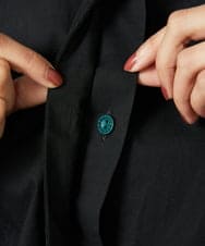 GJBDD34190 Jocomomola(ホコモモラ) Tejido ドッキングスタンドカラーブラウス ブラック