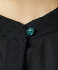 GJBDD34190 Jocomomola(ホコモモラ) Tejido ドッキングスタンドカラーブラウス ブラック