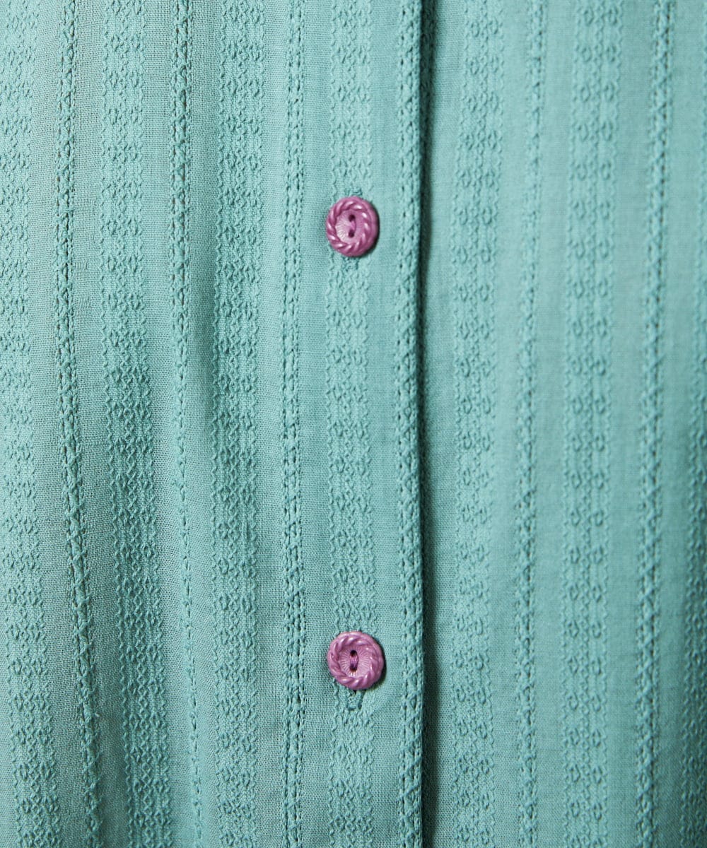 GJBDD35200 Jocomomola(ホコモモラ) Tejido ドッキングロング丈ブラウス グリーン