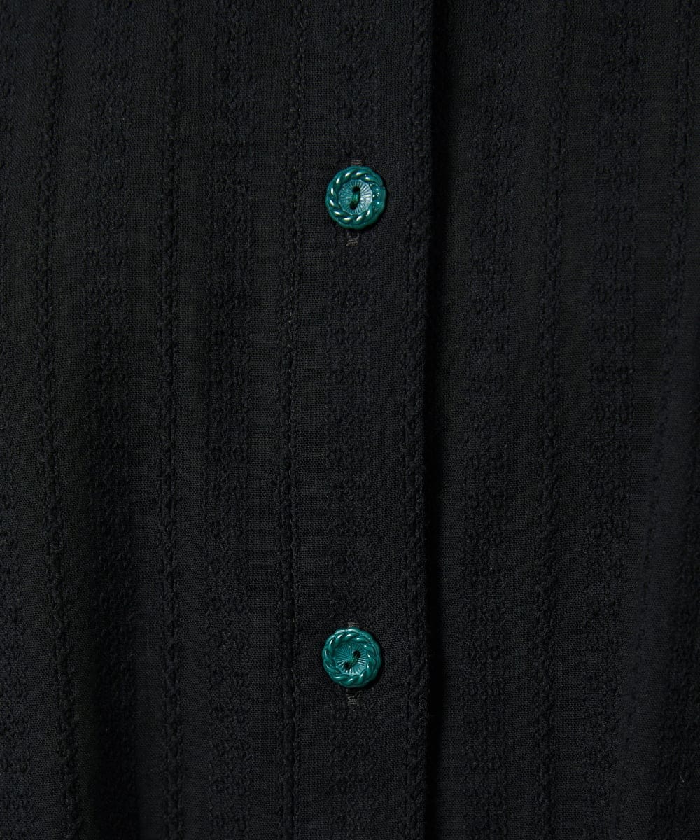 GJBDD35200 Jocomomola(ホコモモラ) Tejido ドッキングロング丈ブラウス ブラック