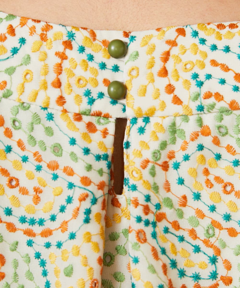 GJBDE02250 Jocomomola(ホコモモラ) La mancha ドット総刺繍ブラウス アイボリー