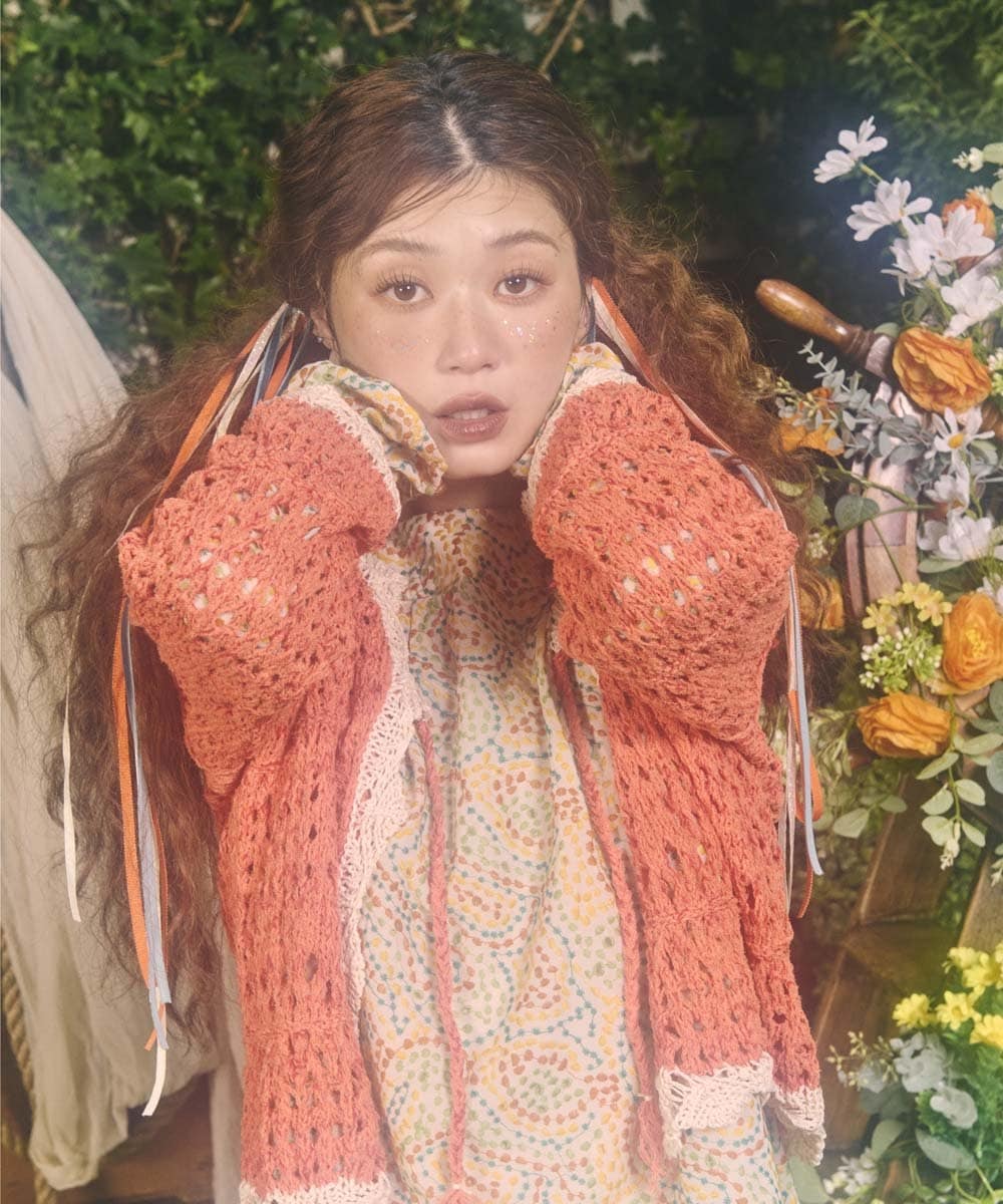 GJBDE02250 Jocomomola(ホコモモラ) La mancha ドット総刺繍ブラウス アイボリー