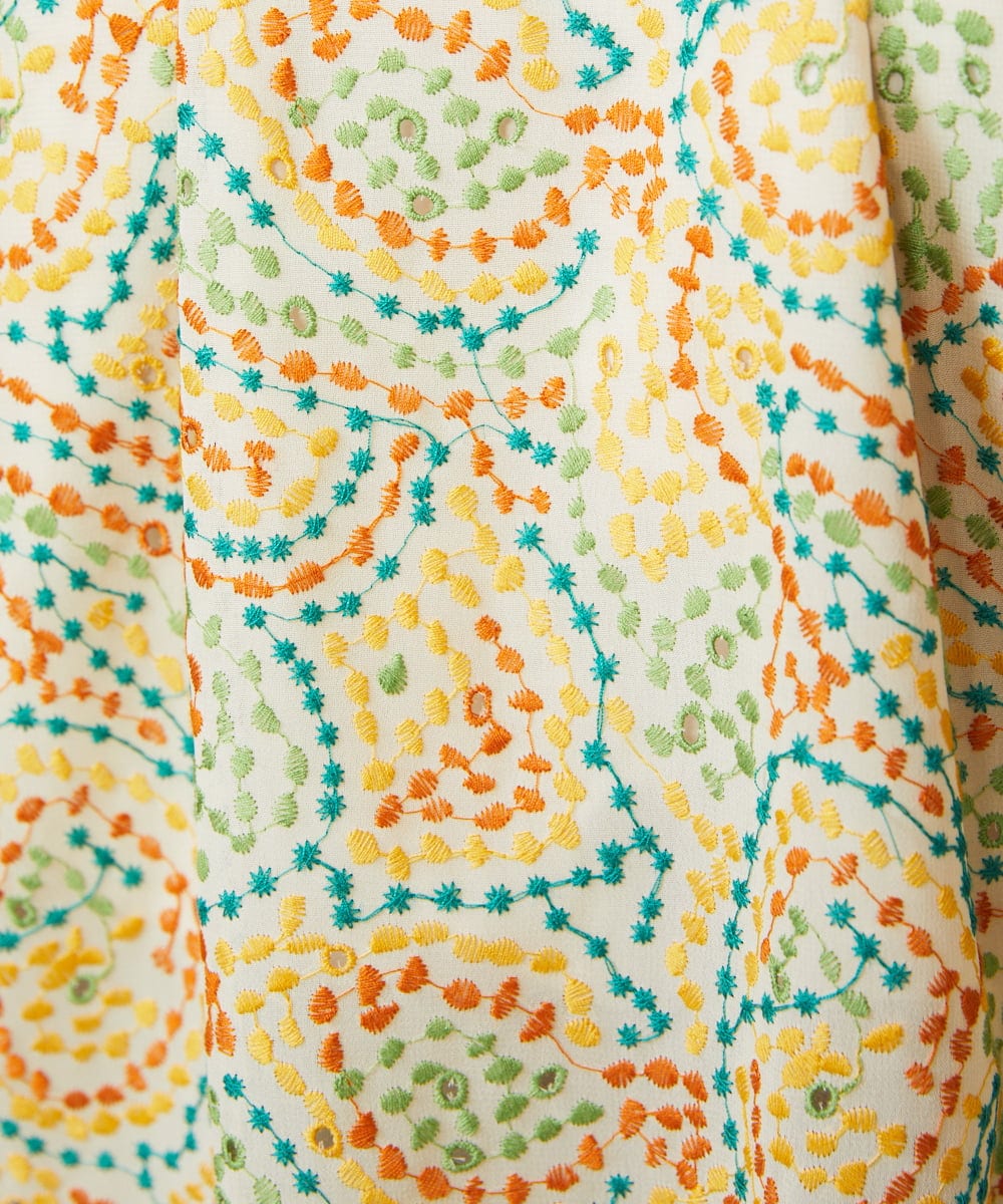 GJBDE02250 Jocomomola(ホコモモラ) La mancha ドット総刺繍ブラウス アイボリー