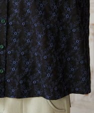 GJBDE41240 Jocomomola(ホコモモラ) フラワースカラップ総刺繍ブラウス ブラック