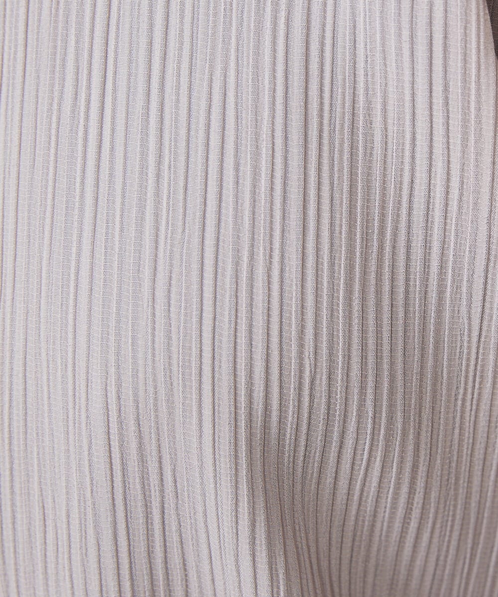 GJBDE44180 Jocomomola(ホコモモラ) RIO 襟付き楊柳ブラウス ライトグレー