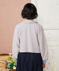 GJBDE44180 Jocomomola(ホコモモラ) RIO 襟付き楊柳ブラウス ライトグレー