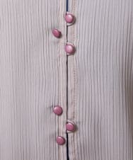 GJBDE44180 Jocomomola(ホコモモラ) RIO 襟付き楊柳ブラウス ライトグレー