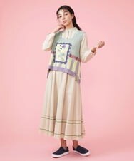 GJBDT39200 Jocomomola(ホコモモラ) Dibujar 刺繍ブラウス ベージュ