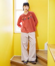 GJBFD01200 Jocomomola(ホコモモラ) Baile animal アニマル刺繍ブラウス レッド