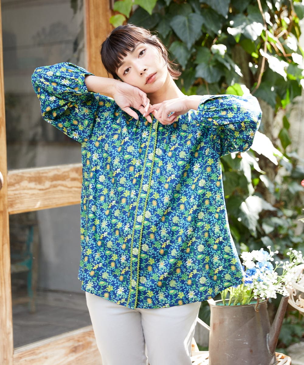 GJBFD30200 Jocomomola Sancho Panza フラワープリントブラウス