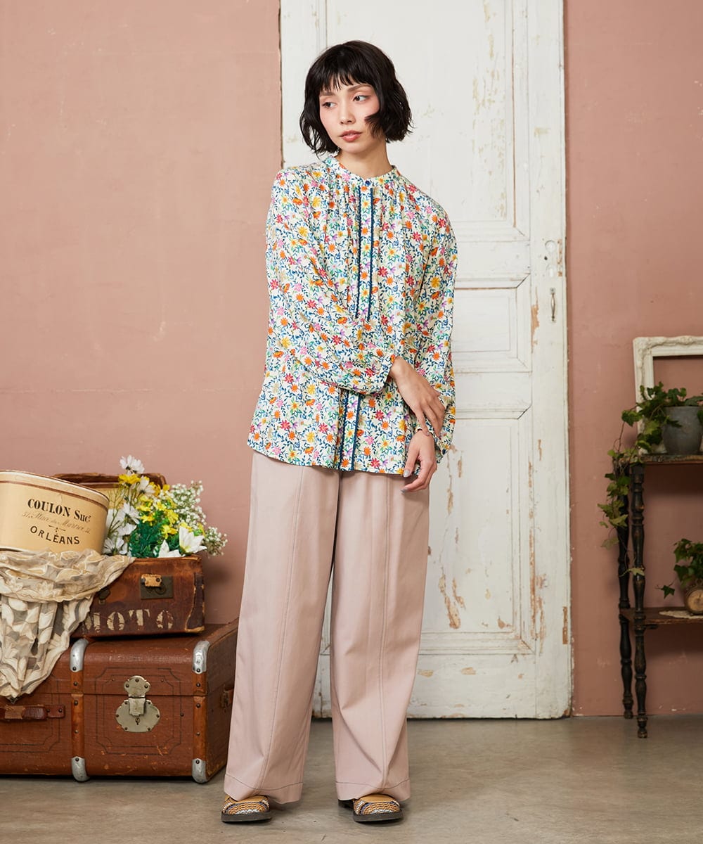 GJBFD30200 Jocomomola(ホコモモラ) 【早割10％OFF】 フラワープリントブラウス アイボリー