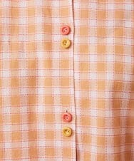 GJBFD32180 Jocomomola(ホコモモラ) 【早割10％OFF】コットンギンガムチェックブラウス オレンジ