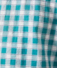 GJBFD32180 Jocomomola(ホコモモラ) Puntada ギンガムチェックブラウス ブルーグリーン