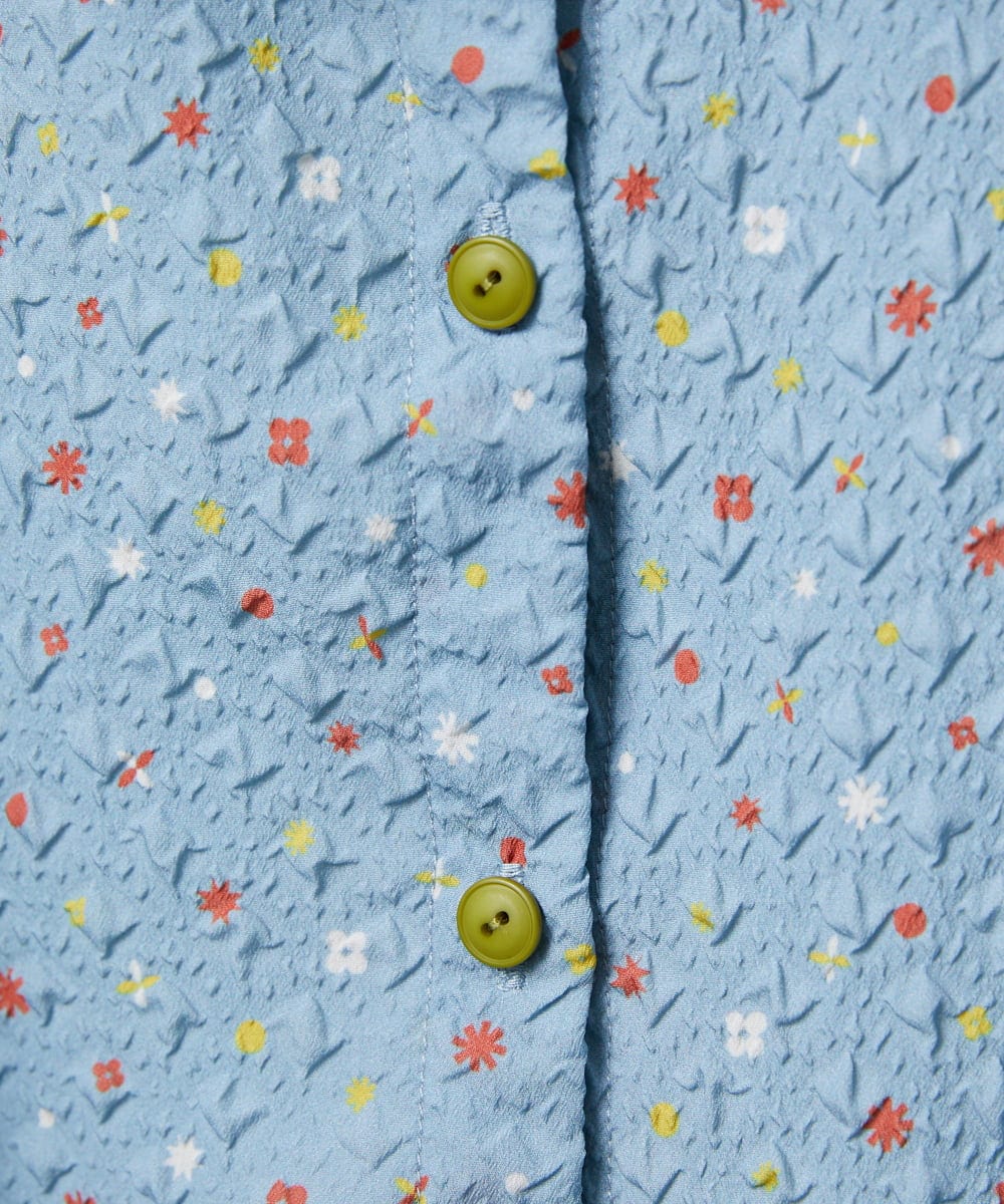 GJBFD34200 Jocomomola(ホコモモラ) エンボスドットブラウス ライトブルー