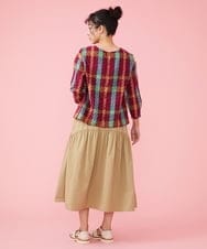 GJBFS32200 Jocomomola(ホコモモラ) Franja チェックブラウス ブルー