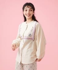 GJBFS70200 Jocomomola(ホコモモラ) Corrida 刺繍ブラウス ベージュ