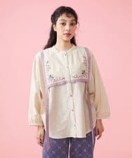 GJBFS70200 Jocomomola(ホコモモラ) Corrida 刺繍ブラウス ブラック