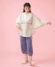 GJBFS70200 Jocomomola(ホコモモラ) Corrida 刺繍ブラウス ブラック
