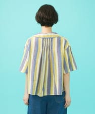 GJBGA30200 Jocomomola(ホコモモラ) Raya スモッキングストライプブラウス パープル