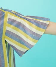 GJBGA30200 Jocomomola(ホコモモラ) Raya スモッキングストライプブラウス パープル