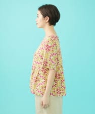 GJBGA70240 Jocomomola(ホコモモラ) 【日本製】Rosa flamenco フラワープリントタックブラウス  ピンク